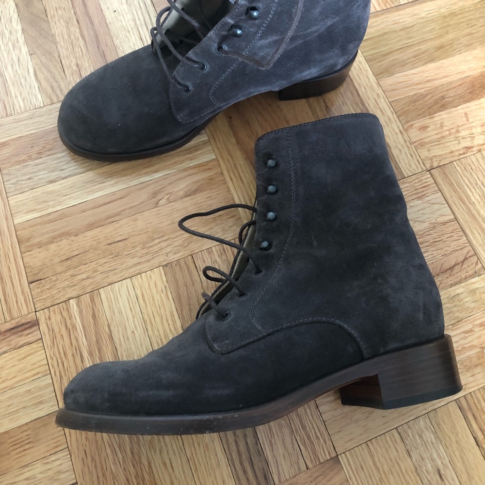 Brown suede boots